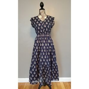 Chelsea & Theodore navy flowy maxi dress